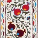 Embroidered Cotton Wall Hanging. Pomegranate Tree Design Table Runner. Modern Wall Art