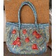 100% Silk Hand Embroidered Bag. Brand New Modern Suzani Handbag. Handmade Purse
