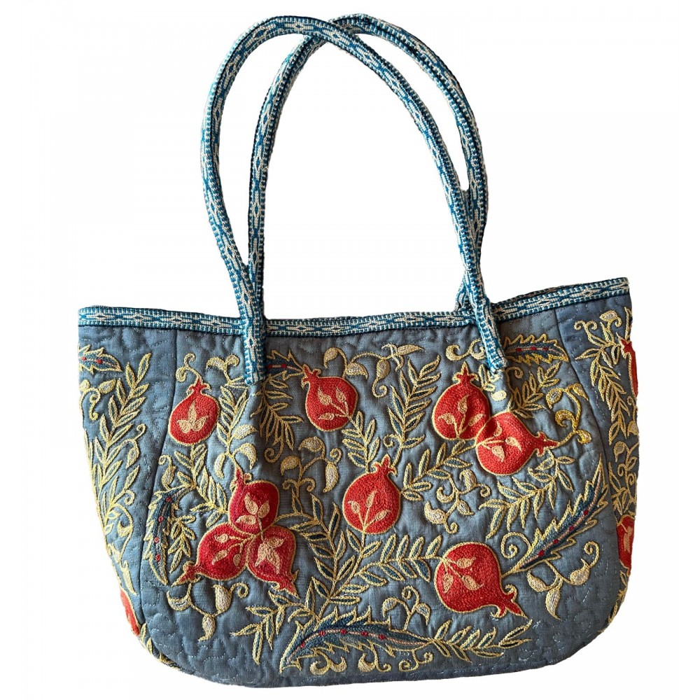 100% Silk Hand Embroidered Bag. Brand New Modern Suzani Handbag. Handmade Purse