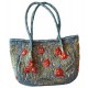 100% Silk Hand Embroidered Bag. Brand New Modern Suzani Handbag. Handmade Purse