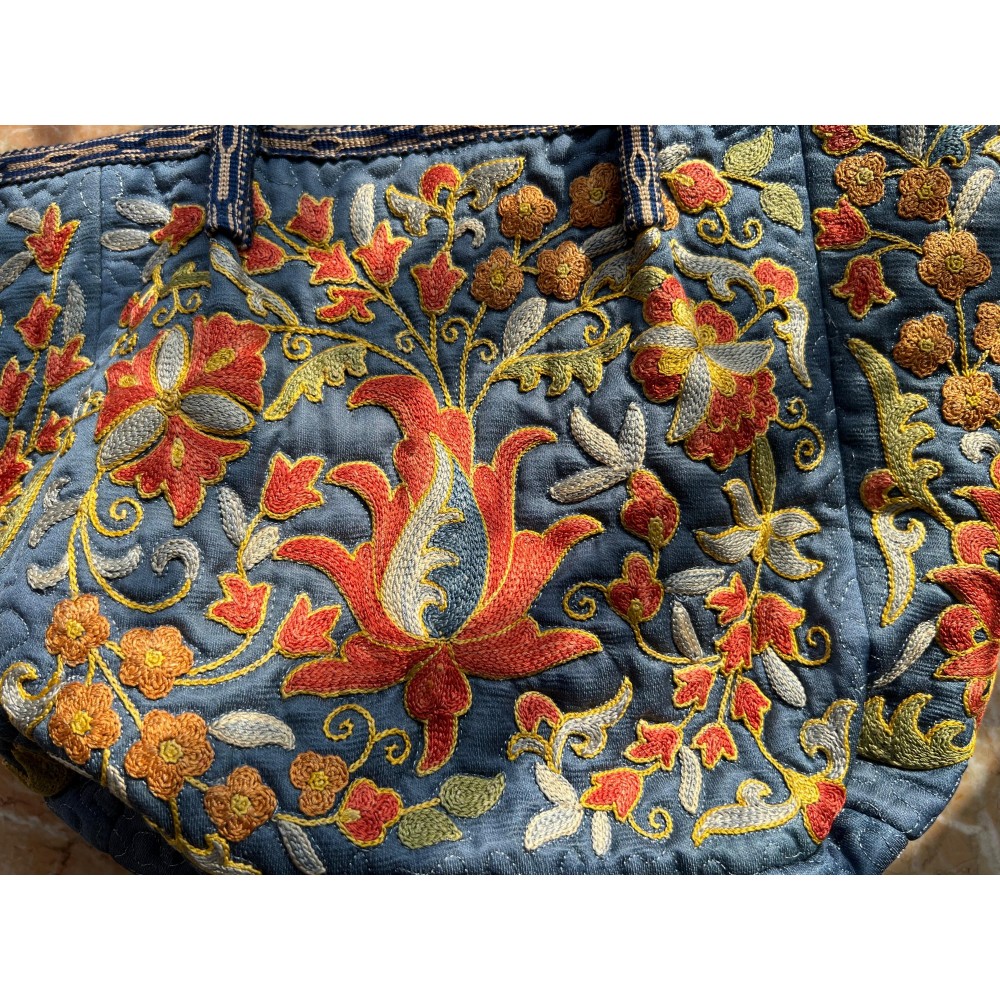 Hand Embroidered 100% Silk Handbag. Luxury Timeless Work of Art. Custom Options Available