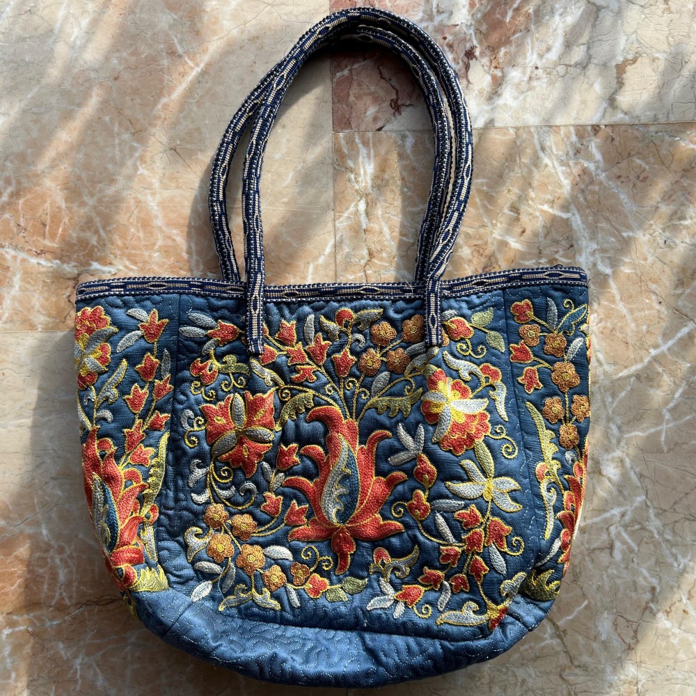 Hand Embroidered 100% Silk Handbag. Luxury Timeless Work of Art. Custom Options Available