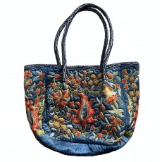 Hand Embroidered 100% Silk Handbag. Luxury Timeless Work of Art