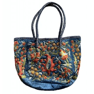 Hand Embroidered 100% Silk Handbag. Luxury Timeless Work of Art