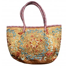 100% Silk Hand Embroidered Bag. Brand New Modern Handbag. Handmade Purse