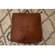 Hand-Tooled Brown Geniune Leather Pouf. UNSTUFFED. Custom Option Available