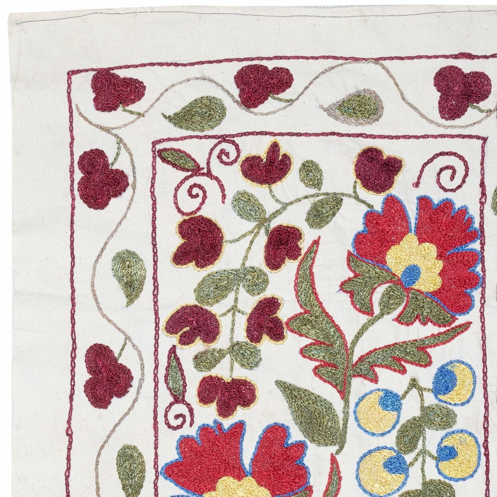 Contemporary Embroidered Wall Hanging. Cotton Tablecloth. Handmade Sofa Spread. New Throw