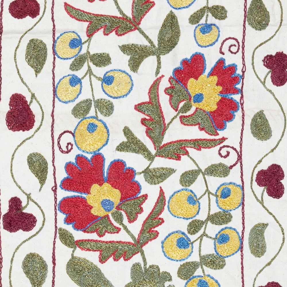 Contemporary Embroidered Wall Hanging. Cotton Tablecloth. Handmade Sofa Spread. New Throw