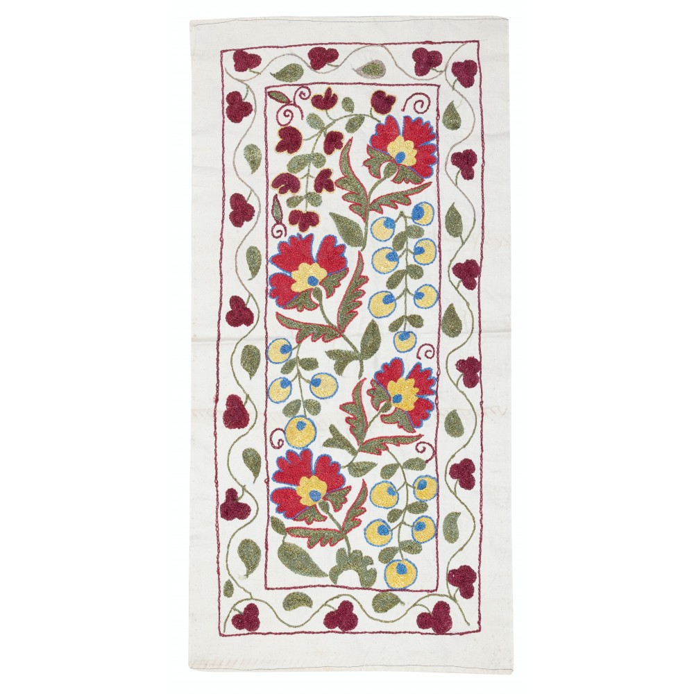 Contemporary Embroidered Wall Hanging. Cotton Tablecloth. Handmade Sofa Spread. New Throw