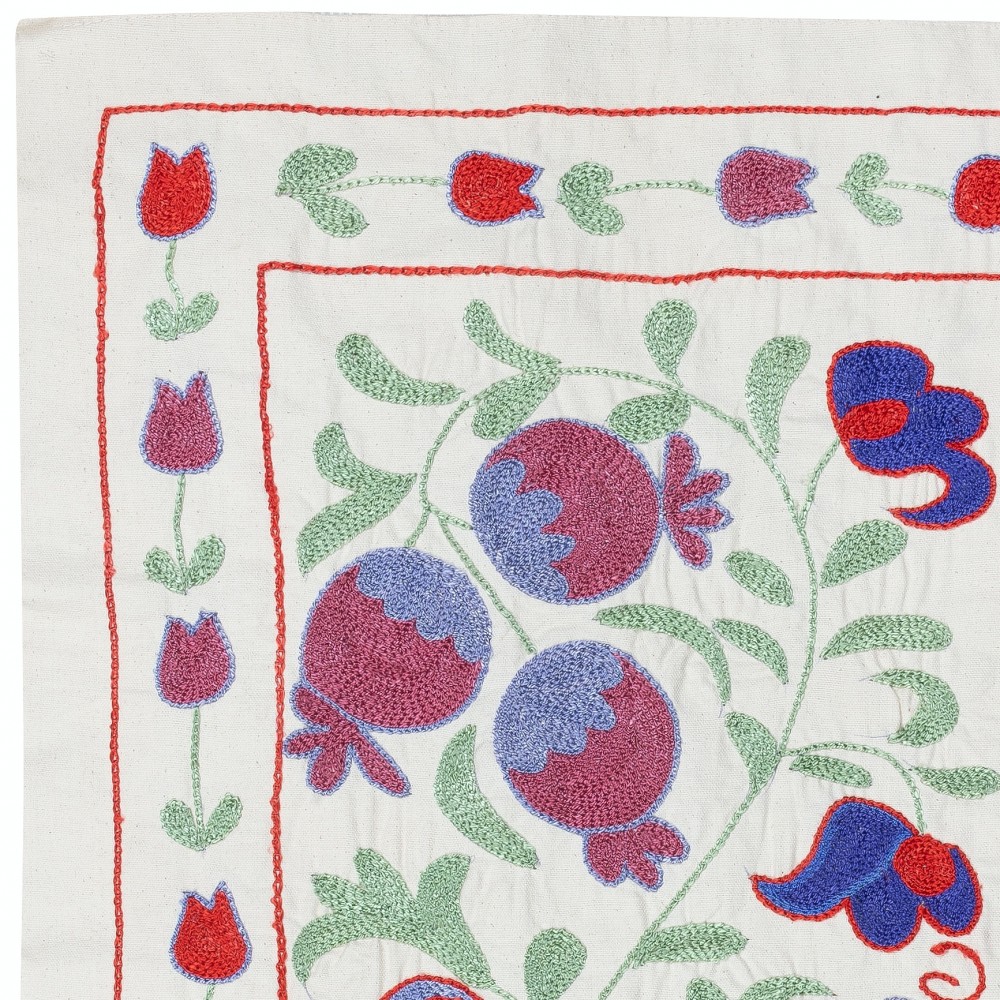 Embroidered Wall Hanging. Cotton Tablecloth. Handmade Sofa Spread. Modern Throw