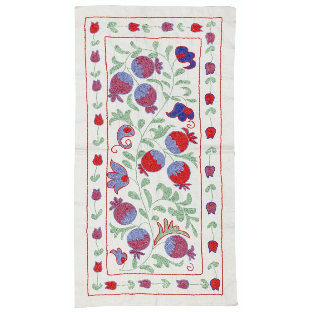 Embroidered Wall Hanging. Cotton Tablecloth. Handmade Sofa Spread. Modern Throw
