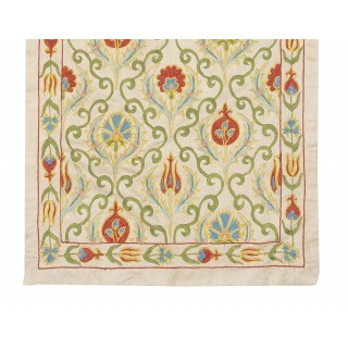 100% Silk Wall Hanging. Embroidered Table Runner. Boho Wall Decor. New Tablecloth 100% Silk Wall Hanging. Embroidered Table Runner. Boho Wall Decor. New Tablecloth
