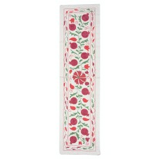 Embroidered Cotton Wall Hanging. Pomegranate Tree Design Table Runner. Modern Wall Decor
