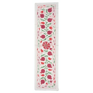 Embroidered Cotton Wall Hanging. Pomegranate Tree Design Table Runner. Modern Wall Decor