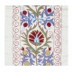 Embroidered Cotton Wall Hanging. Colorful Table Runner. Boho Wall Decor