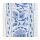 Light Blue Embroidered Table Runner. Cotton Wall Hanging. Modern Wall Decor