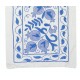 Light Blue Embroidered Table Runner. Cotton Wall Hanging. Modern Wall Decor
