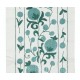 Embroidered Cotton Wall Hanging. Green Table Runner. Modern Wall Decor