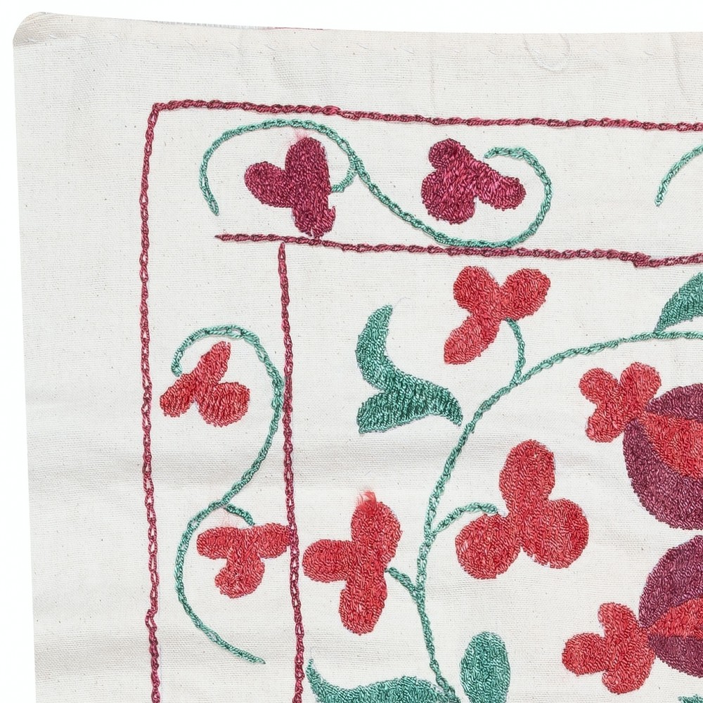 Modern Embroidered Wall Hanging. Cotton Tablecloth. Pomegranate Tree Design Throw