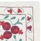 Modern Embroidered Wall Hanging. Cotton Tablecloth. Pomegranate Tree Design Throw