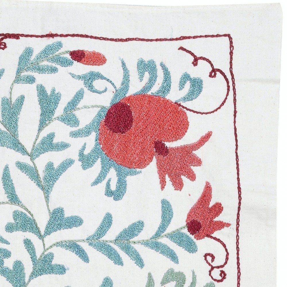 Embroidered Wall Hanging. Cotton Tablecloth. Handmade Sofa Spread. Modern Throw