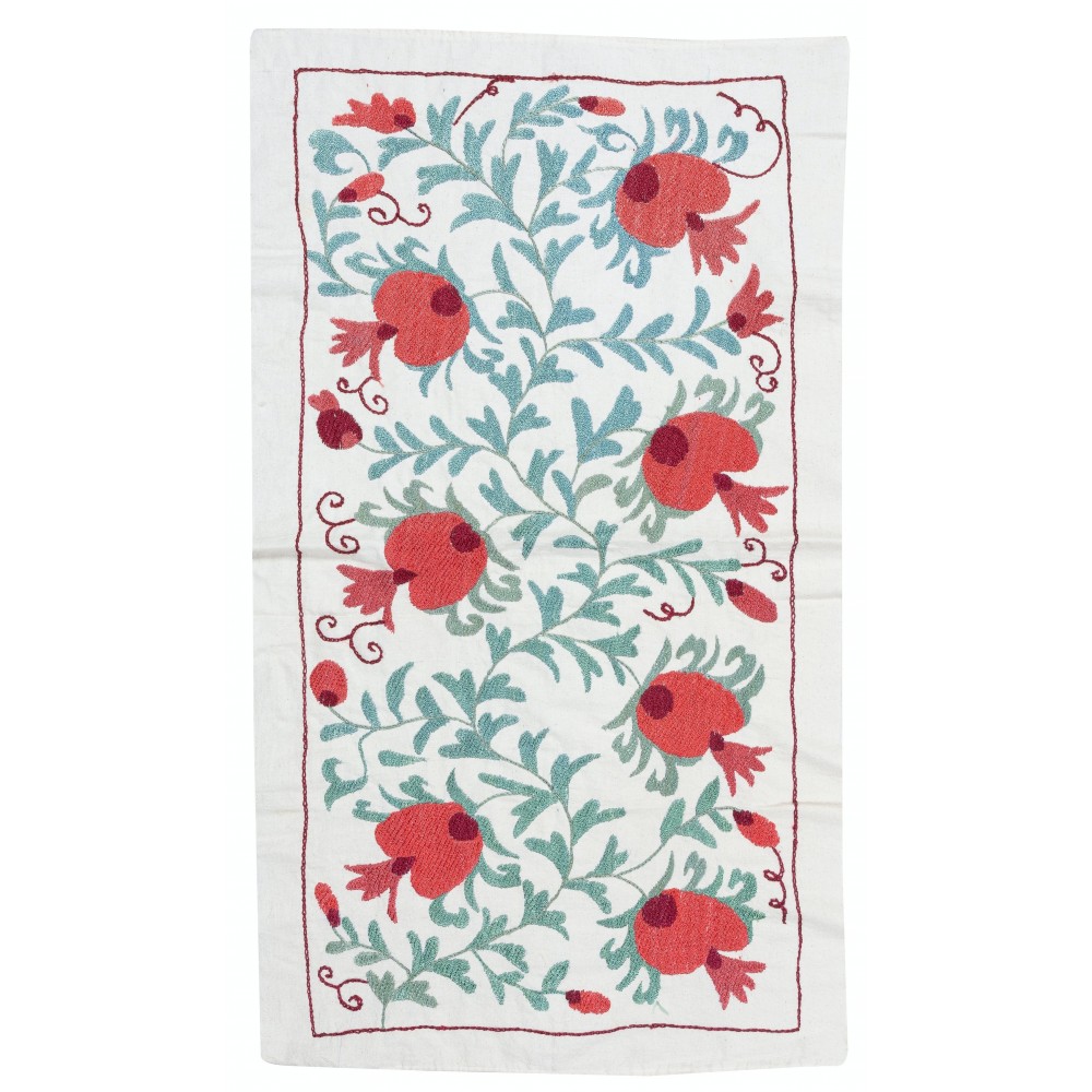 Embroidered Wall Hanging. Cotton Tablecloth. Handmade Sofa Spread. Modern Throw