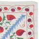 Embroidered Wall Hanging. All Cotton Tablecloth. Handmade Sofa Spread. Modern Throw