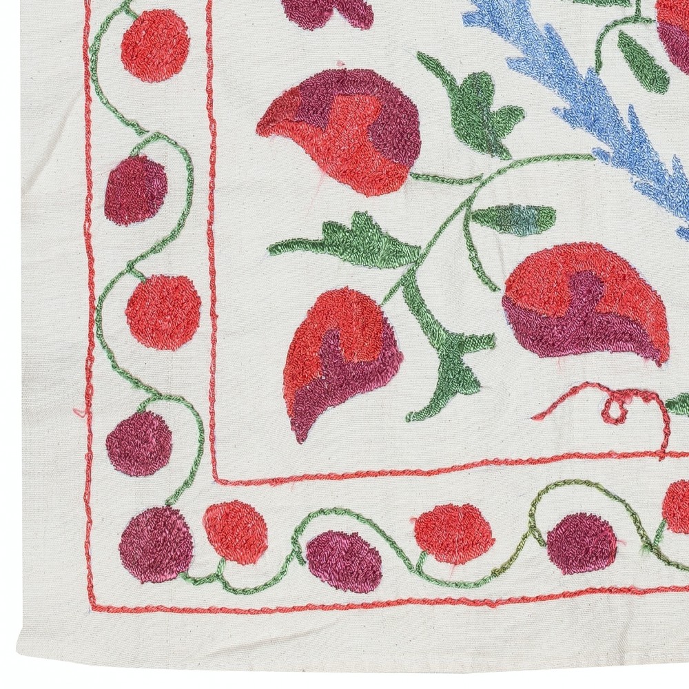 Embroidered Wall Hanging. All Cotton Tablecloth. Handmade Sofa Spread. Modern Throw