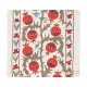 Embroidered Table Runner. Cotton Wall Hanging in Red and Green. Modern Wall Decor