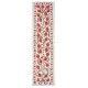 Embroidered Table Runner. Cotton Wall Hanging in Red and Green. Modern Wall Decor
