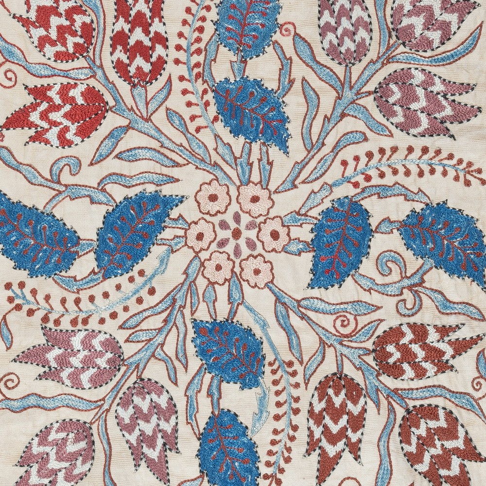 Embroidered 100% Silk Wall Hanging. New Tablecloth. Boho Wall Decor. Modern Throw