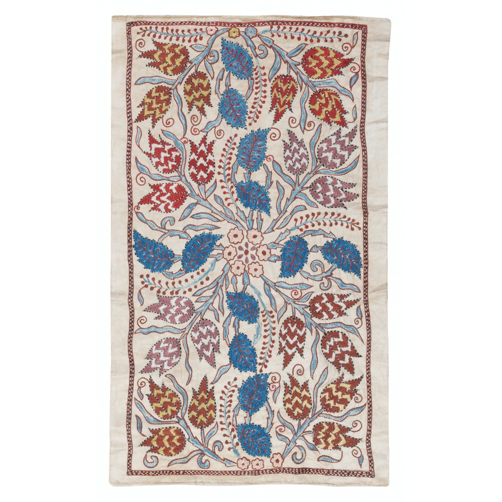Embroidered 100% Silk Wall Hanging. New Tablecloth. Boho Wall Decor. Modern Throw