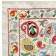 Contemporary 100% Silk Wall Hanging. Embroidered Tablecloth. Boho Wall Decor. Handmade Throw