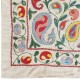 Contemporary 100% Silk Wall Hanging. Embroidered Tablecloth. Boho Wall Decor. Handmade Throw