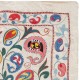 100% Silk Wall Hanging. Embroidered Tablecloth. Modern Wall Decor. Handmade Throw