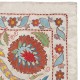 100% Silk Wall Hanging. Embroidered Tablecloth. Modern Wall Decor. Handmade Throw
