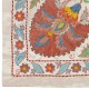 100% Silk Wall Hanging. Embroidered Tablecloth. Modern Wall Decor. Handmade Throw