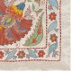100% Silk Wall Hanging. Embroidered Tablecloth. Modern Wall Decor. Handmade Throw