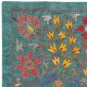 Embroidered 100% Silk Wall Hanging, New Tablecloth, Boho Wall Decor, Teal Blue Throw