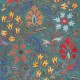 Embroidered 100% Silk Wall Hanging, New Tablecloth, Boho Wall Decor, Teal Blue Throw