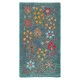 Embroidered 100% Silk Wall Hanging, New Tablecloth, Boho Wall Decor, Teal Blue Throw