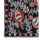 Modern 100% Silk Wall Hanging. Embroidered Tablecloth. Boho Wall Decor. Black Throw