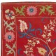 Silk Embroidery Wall Hanging. Modern Bed Cover. Red Tablecloth. Handmade Sofa Throw
