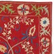Silk Embroidery Wall Hanging. Modern Bed Cover. Red Tablecloth. Handmade Sofa Throw