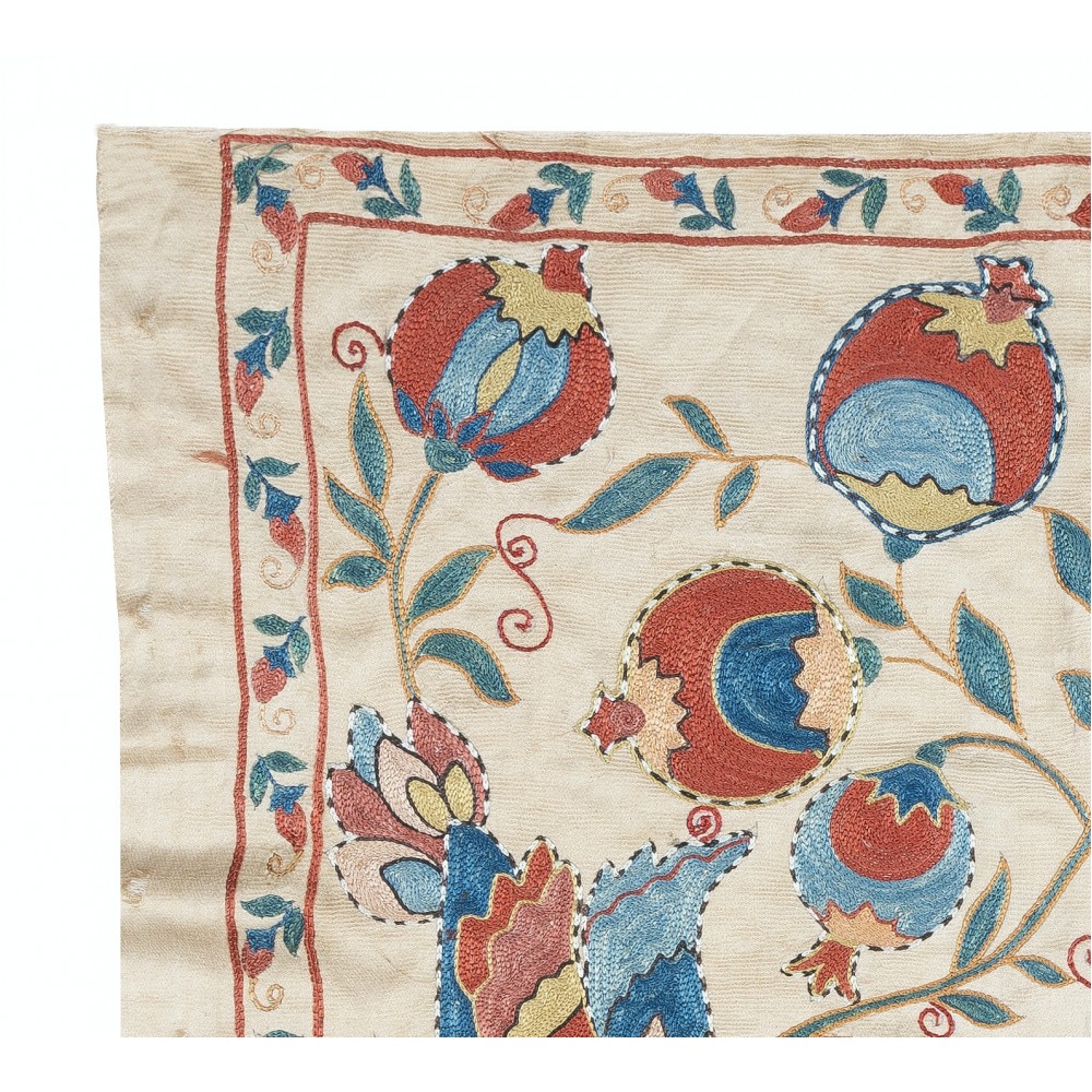 Embroidered 100% Silk Wall Hanging. New Tablecloth. Boho Wall Decor. Modern Throw
