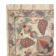 100% Silk Wall Hanging. Modern Embroidered Tablecloth. Boho Wall Decor. Decorative Throw