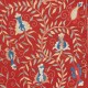 Silk Embroidery Wall Hanging. Modern Bed Cover. Red Tablecloth. Handmade Sofa Throw