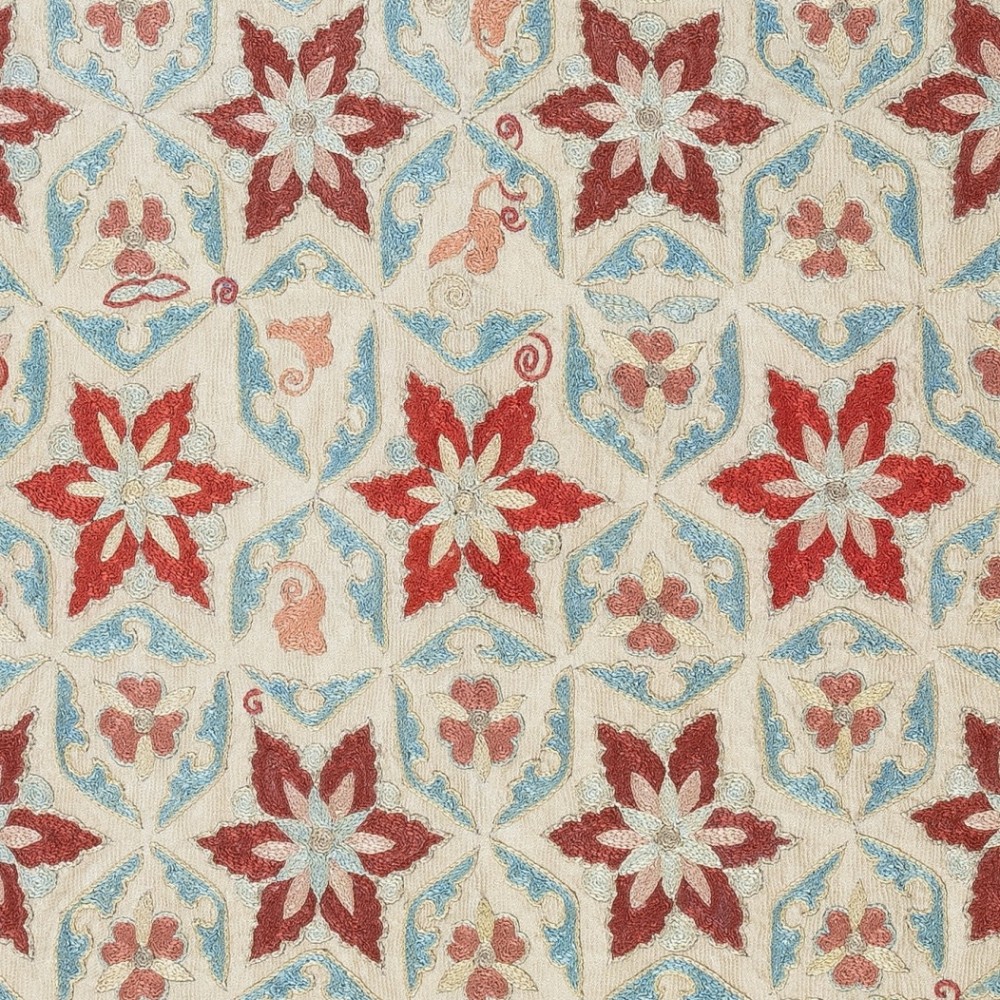 100% Silk Wall Hanging. Embroidered Tablecloth. Boho Wall Decor. Modern Throw