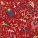 Silk Embroidery Wall Hanging. Modern Bed Cover. Red Tablecloth. Handmade Sofa Throw