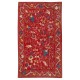 Silk Embroidery Wall Hanging. Modern Bed Cover. Red Tablecloth. Handmade Sofa Throw